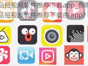 成品短视频软件推荐下载app_有哪些成品短视频软件推荐下载的 app？