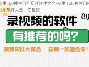 夜里100种禁用的视频软件大全-夜里 100 种禁用的视频软件大全，你懂的