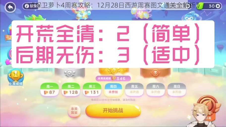 《保卫萝卜4周赛攻略：12月28日西游周赛图文通关全解析》