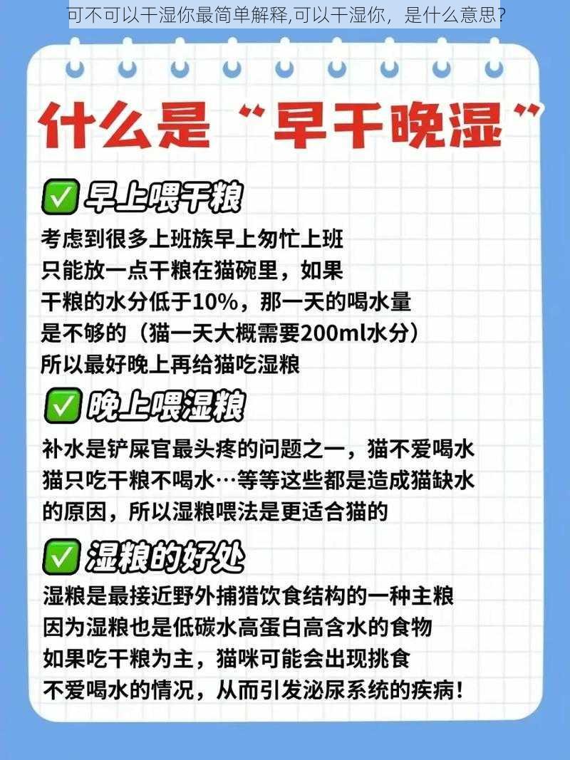 可不可以干湿你最简单解释,可以干湿你，是什么意思？