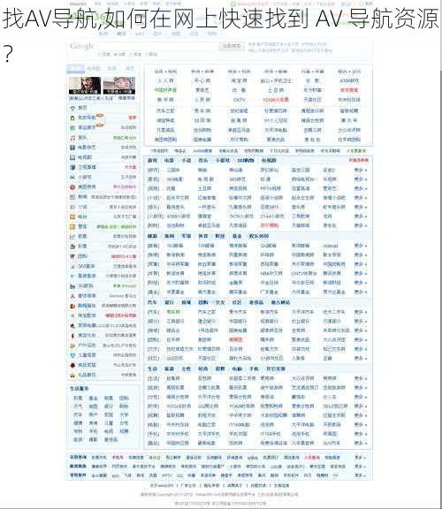 找AV导航,如何在网上快速找到 AV 导航资源？