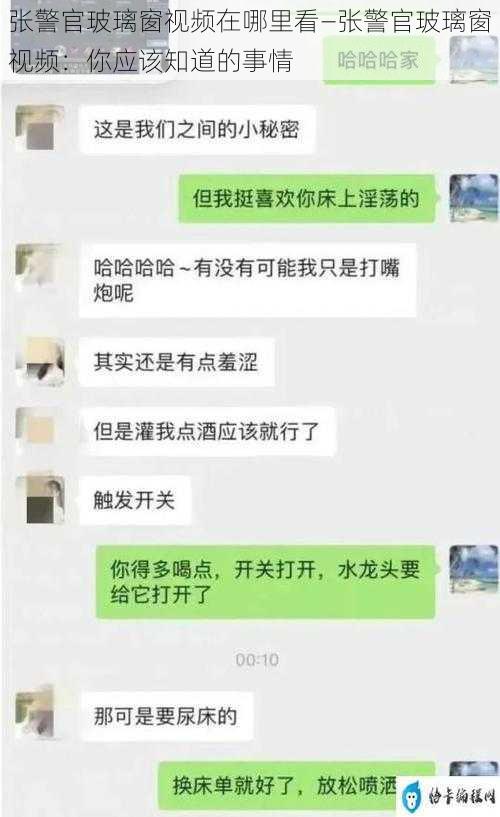 张警官玻璃窗视频在哪里看—张警官玻璃窗视频：你应该知道的事情