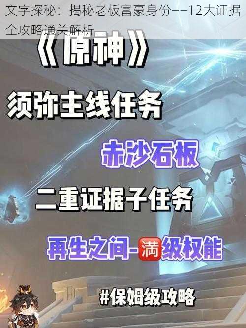 文字探秘：揭秘老板富豪身份——12大证据全攻略通关解析