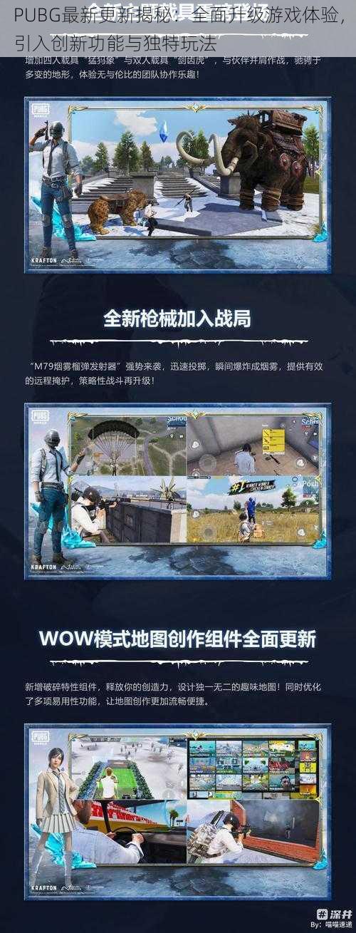 PUBG最新更新揭秘：全面升级游戏体验，引入创新功能与独特玩法