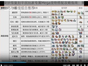 口袋妖怪复刻平民玩家专属Mega宠物搭配攻略指南：策略、技巧与最佳组合推荐