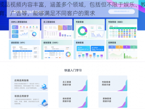 成品视频内容丰富，涵盖多个领域，包括但不限于娱乐、教育、广告等，能够满足不同客户的需求