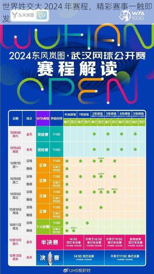 世界姓交大 2024 年赛程，精彩赛事一触即发