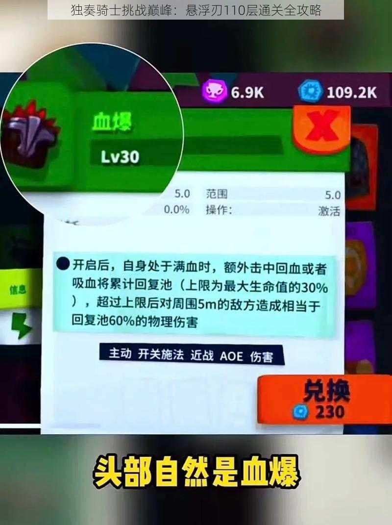 独奏骑士挑战巅峰：悬浮刃110层通关全攻略