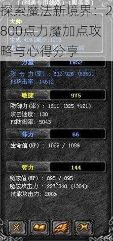 探索魔法新境界：2800点力魔加点攻略与心得分享