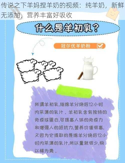 传说之下羊妈捏羊奶的视频：纯羊奶，新鲜无添加，营养丰富好吸收