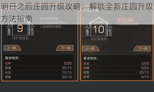 明日之后庄园升级攻略：解锁全新庄园升级方法指南
