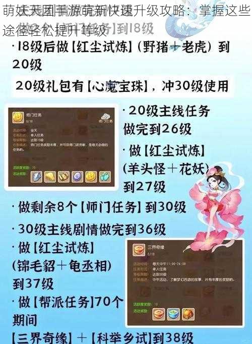 萌妖天团手游萌新快速升级攻略：掌握这些途径轻松提升等级