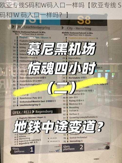 欧亚专线S码和W码入口一样吗【欧亚专线 S 码和 W 码入口一样吗？】