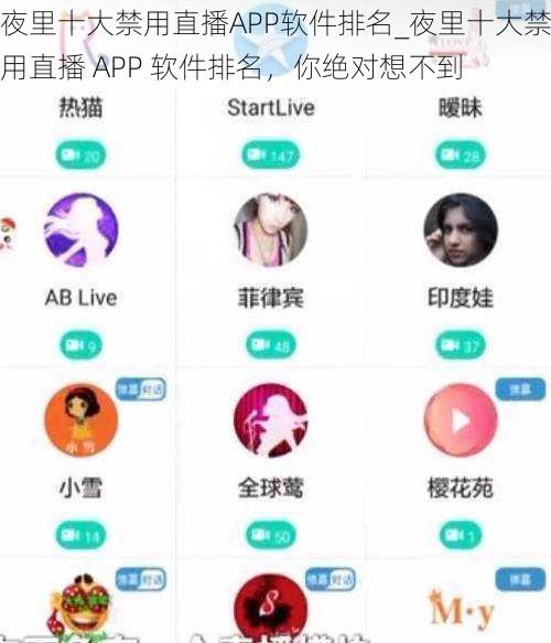 夜里十大禁用直播APP软件排名_夜里十大禁用直播 APP 软件排名，你绝对想不到