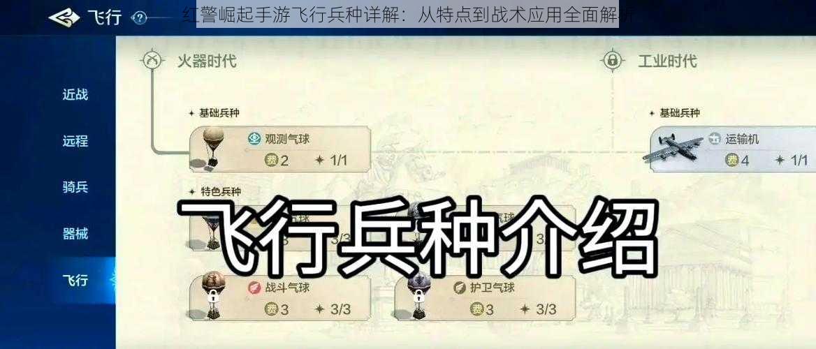 红警崛起手游飞行兵种详解：从特点到战术应用全面解析