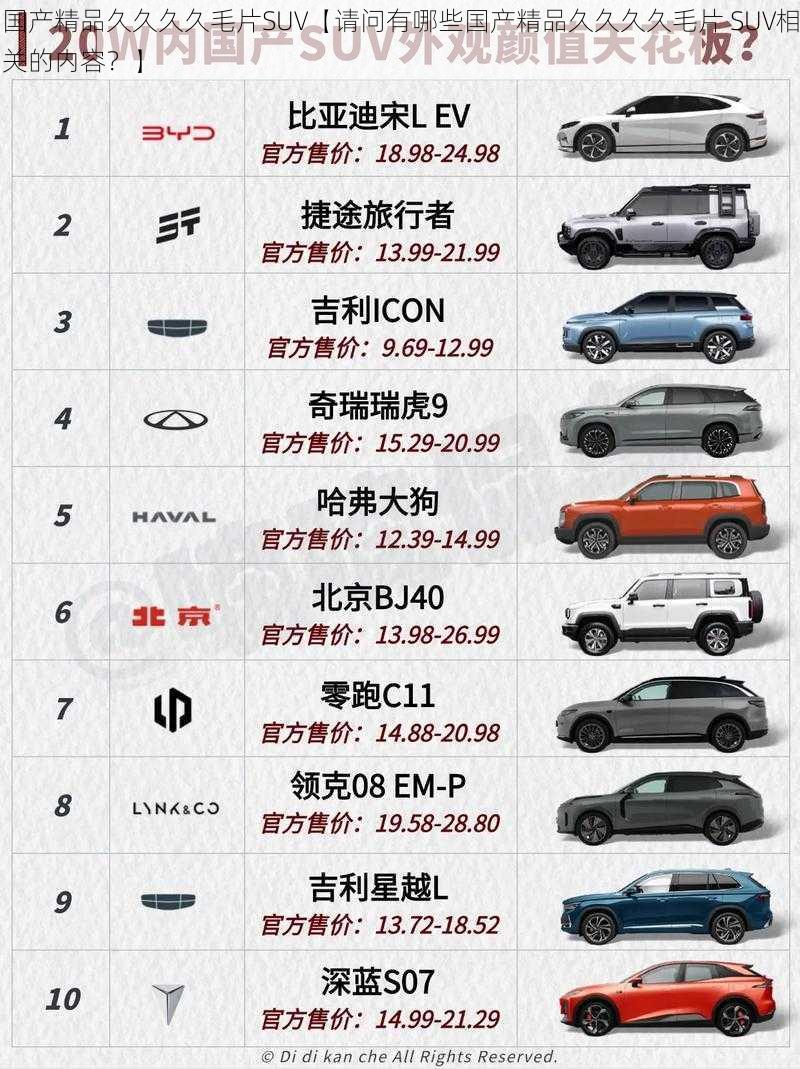 国产精品久久久久毛片SUV【请问有哪些国产精品久久久久毛片 SUV相关的内容？】