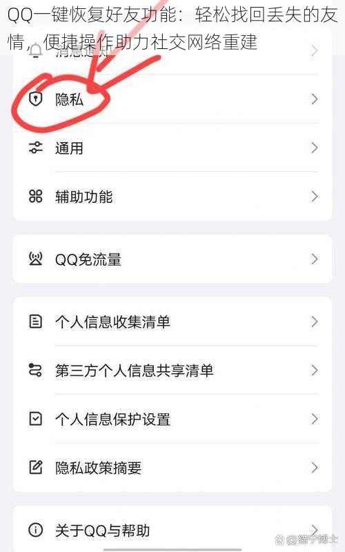 QQ一键恢复好友功能：轻松找回丢失的友情，便捷操作助力社交网络重建