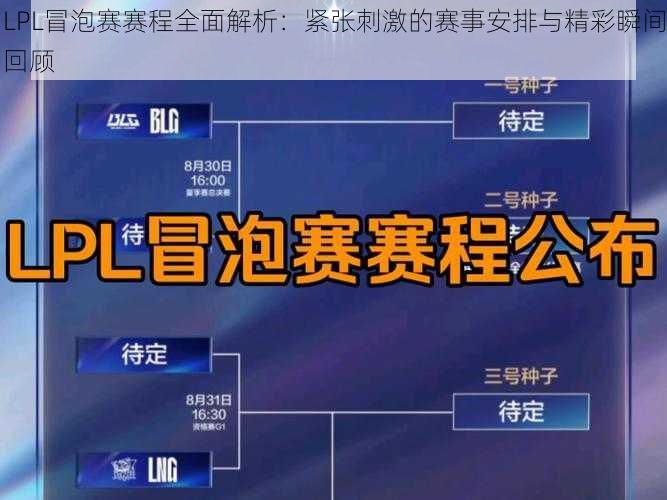 LPL冒泡赛赛程全面解析：紧张刺激的赛事安排与精彩瞬间回顾