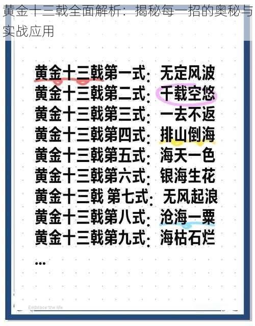 黄金十三戟全面解析：揭秘每一招的奥秘与实战应用