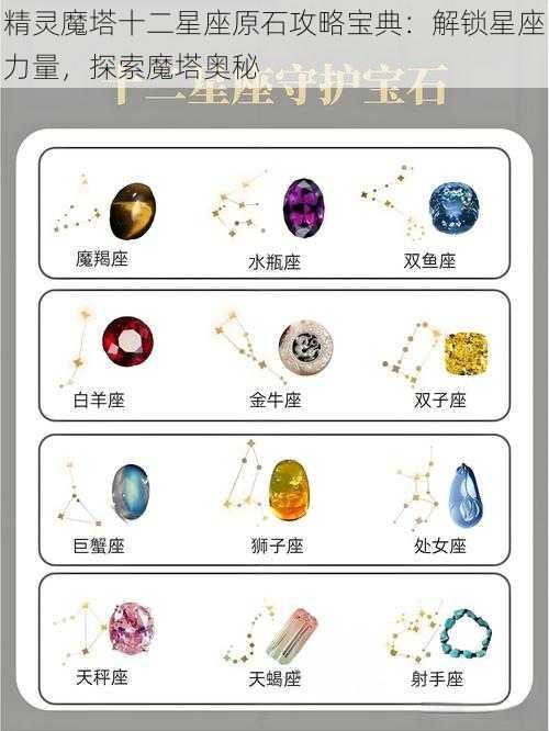 精灵魔塔十二星座原石攻略宝典：解锁星座力量，探索魔塔奥秘